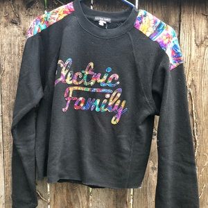 crop electric family sweatshirt